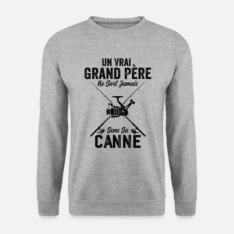 Ein echter Fischer-Großvater - Unisex Pullover - Weißgrau meliert