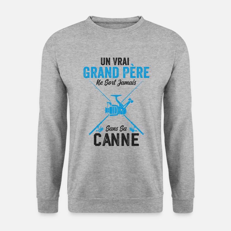 Ein echter Fischer-Großvater - Unisex Pullover - Weißgrau meliert