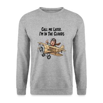 Pilot flying high: Call me later! - Unisex Sweatshirt - salt & pepper - Front - Alina (178cm) & Michal (187cm)