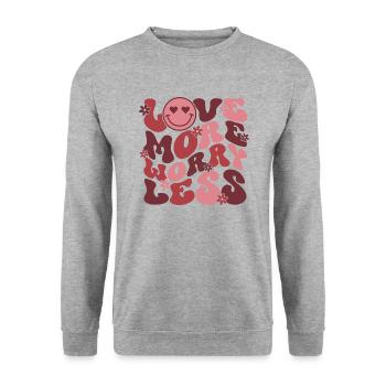 Aimer plus s’inquiéter moins - Sweat-shirt Unisexe - gris chiné - Devant - Alina (178cm) & Michal (187cm)