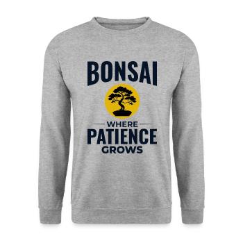 Japanischer Bonsai Gärtner Baum Sammler Gartenarbeit - Unisex Pullover - Weißgrau meliert - Vorne - Alina (178cm) & Michal (187cm)