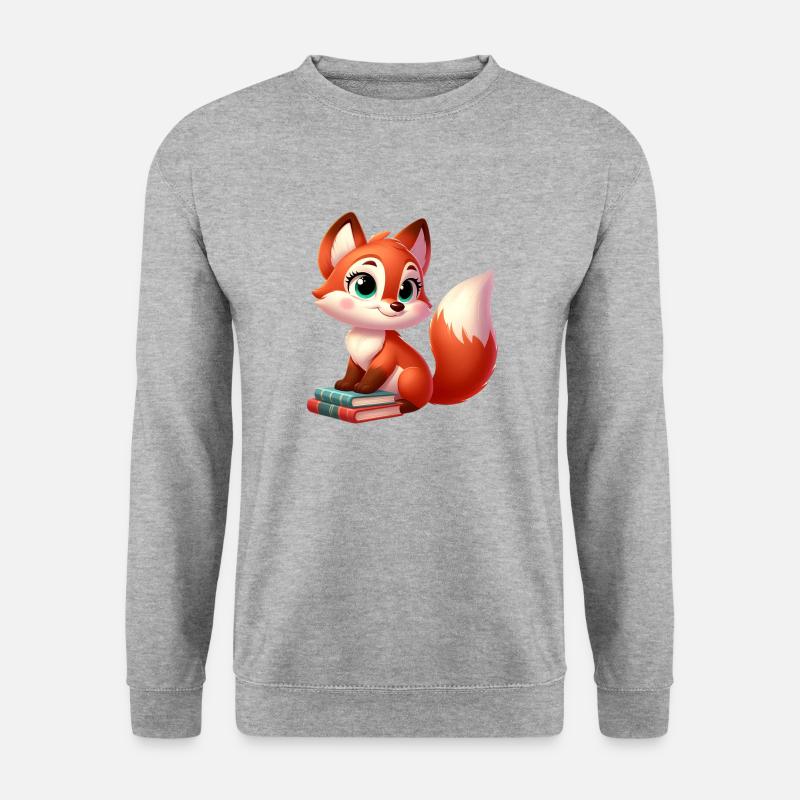 Fuchs 6 - Unisex Pullover - Weißgrau meliert