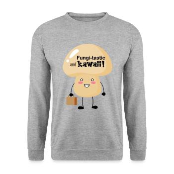 Champignons tastiques et kawaii - Sweat-shirt Unisexe - gris chiné - Devant - Alina (178cm) & Michal (187cm)