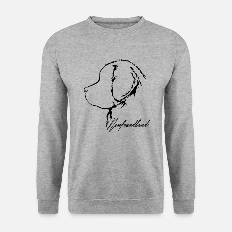 NEWFOUNDLAND Profil Hunde Hund Wilsigns - Unisex Pullover - Weißgrau meliert