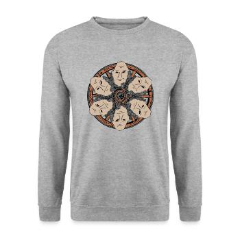 Wheel of Fortune - Unisex Sweatshirt - salt & pepper - Front - Alina (178cm) & Michal (187cm)