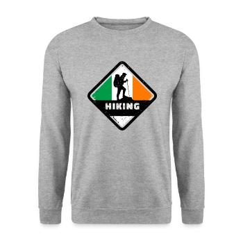 Ireland Flag Vintage Irish Flag Dublin - Unisex Sweatshirt - salt & pepper - Front - Alina (178cm) & Michal (187cm)