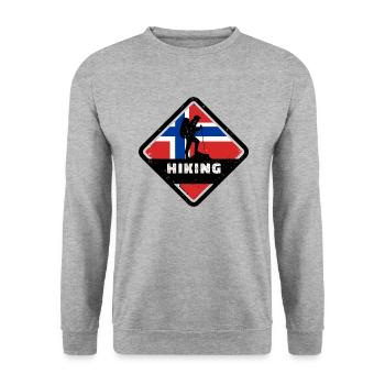 Norwegen Flagge Skandinavien Norwegische Fahne - Unisex Pullover - Weißgrau meliert - Vorne - Alina (178cm) & Michal (187cm)
