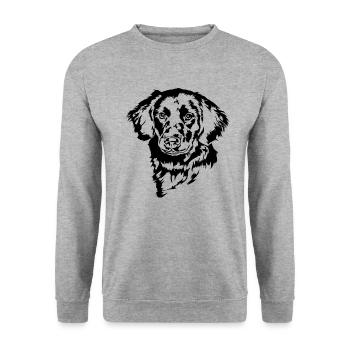 Stabjihoun Portrait Chien Stabyhoun Wilsigns - Sweat-shirt Unisexe - gris chiné - Devant - Alina (178cm) & Michal (187cm)