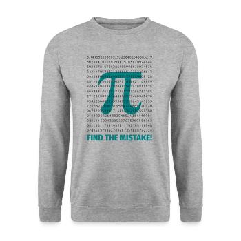 Pi Zahl unendlich Finde Fehler Symbol Mathe Nerd - Unisex Pullover - Weißgrau meliert - Vorne - Alina (178cm) & Michal (187cm)