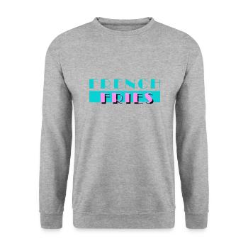 French fries fries food fast food fries - Unisex Sweatshirt - salt & pepper - Front - Alina (178cm) & Michal (187cm)