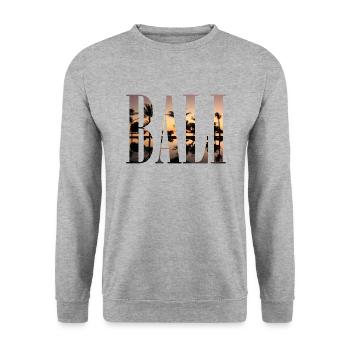Bali, Indonesien, Palmen, Strand, Urlaub - Unisex Pullover - Weißgrau meliert - Vorne - Alina (178cm) & Michal (187cm)