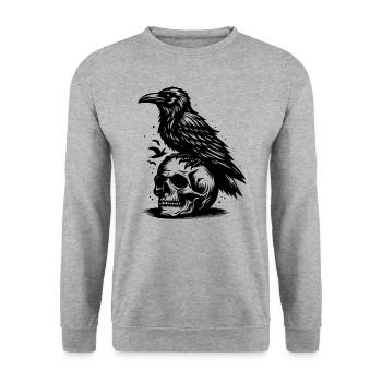 The Raven by Edgar Allan Poe - Unisex Sweatshirt - salt & pepper - Front - Alina (178cm) & Michal (187cm)