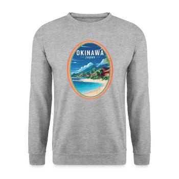Okinawa Japan - Unisex Pullover - Weißgrau meliert - Vorne - Alina (178cm) & Michal (187cm)