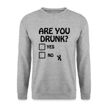 Bist du betrunken? - Unisex Pullover - Weißgrau meliert - Vorne - Alina (178cm) & Michal (187cm)