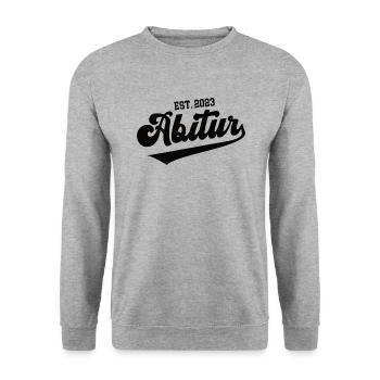 2023 Abitur Geschafft Abi Bestanden Schulabschluss - Unisex Pullover - Weißgrau meliert - Vorne - Alina (178cm) & Michal (187cm)