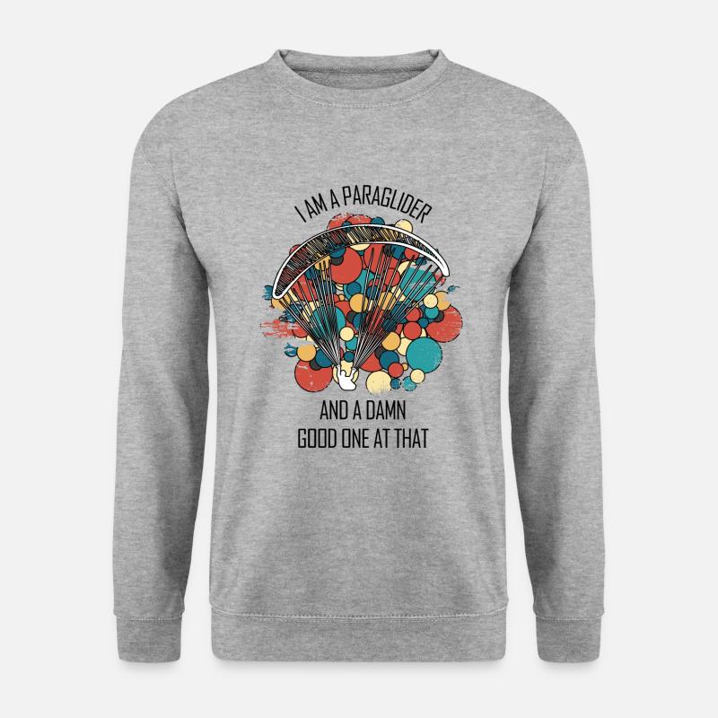 Paragliding Gleitschirm Paragleiter Paraglider - Unisex Pullover - Weißgrau meliert