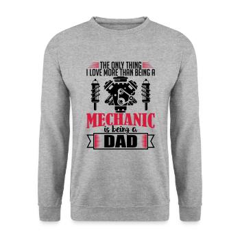 Mechanic Dad - funny fathers day gift - Unisex Sweatshirt - salt & pepper - Front - Alina (178cm) & Michal (187cm)