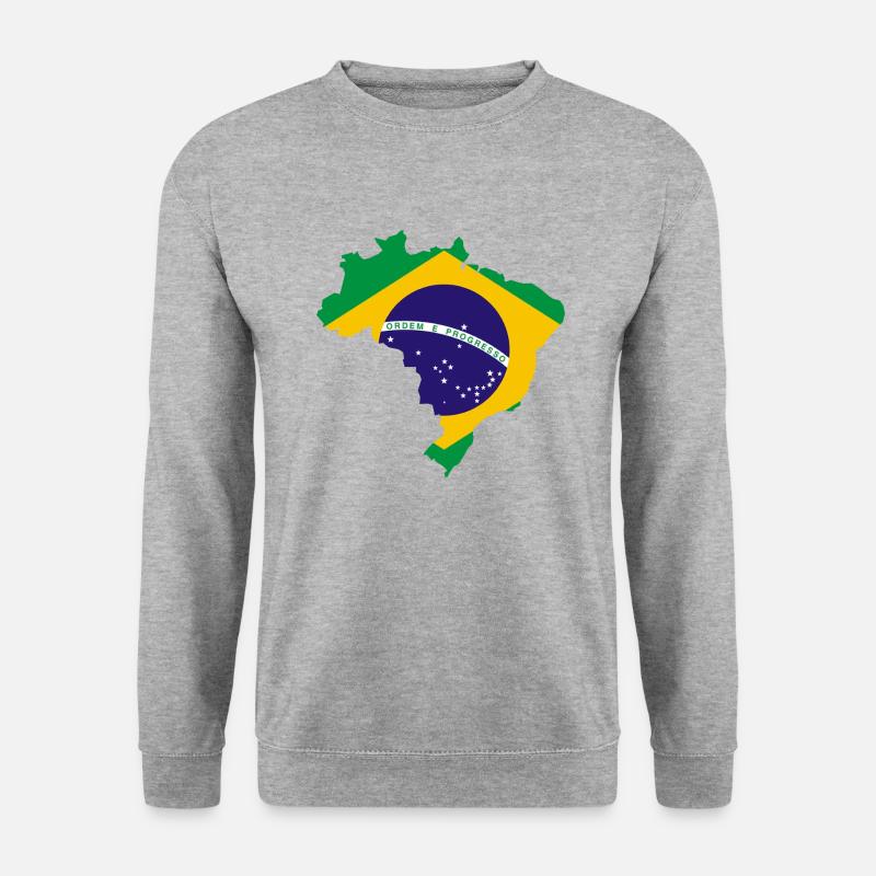 BRASILIEN - Unisex Pullover - Weißgrau meliert