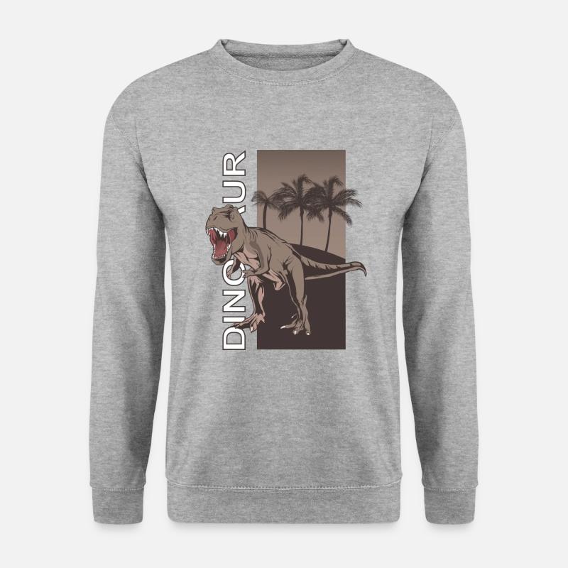 Dino Dinosaurs Dinosaur - Unisex Pullover - Weißgrau meliert