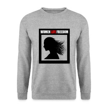Women life freedom - Sweat-shirt Unisexe - gris chiné - Devant - Alina (178cm) & Michal (187cm)