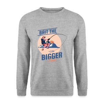 T-shirt appâtez les plus gros poissons - Sweat-shirt Unisexe - gris chiné - Devant - Alina (178cm) & Michal (187cm)