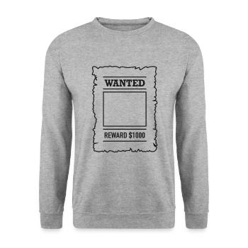 Affiche Wanted Western Far west Sheriff - Sweat-shirt Unisexe - gris chiné - Devant - Alina (178cm) & Michal (187cm)