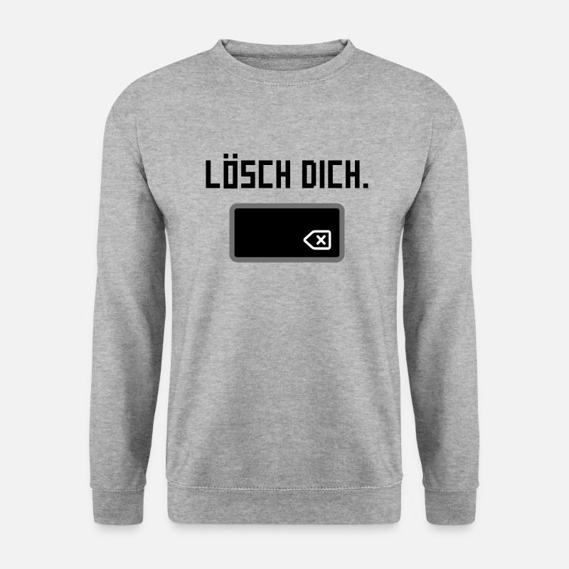 Lösch dich. - Unisex Pullover - Weißgrau meliert