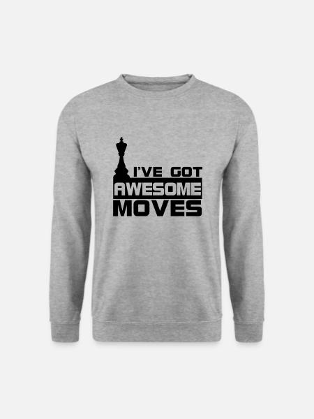 I've Got Awesome Moves Chess Pieces Chess Player - Unisex Pullover - Weißgrau meliert