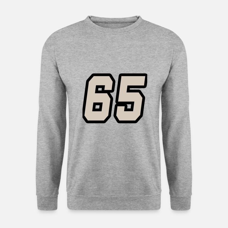 Nummer fünfundsechzig 65 - Unisex Pullover - Weißgrau meliert