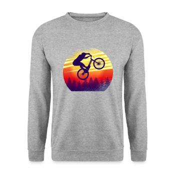 Mountain Biking MTB Downhill Mountain Bike - Unisex Pullover - Weißgrau meliert - Vorne - Alina (178cm) & Michal (187cm)