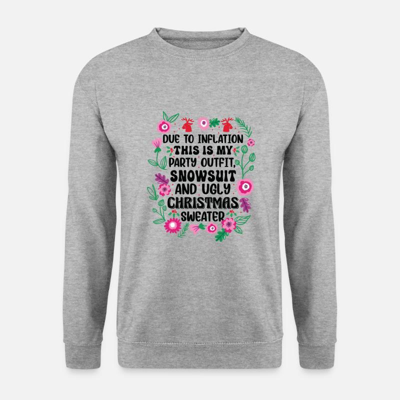 Aufgrund der Preiserhöhung - Weihnachtsspruch - Unisex Pullover - Weißgrau meliert