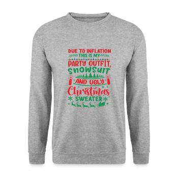 En raison de l’augmentation des prix - Dicton de Noël - Sweat-shirt Unisexe - gris chiné - Devant - Alina (178cm) & Michal (187cm)