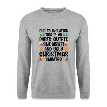 Aufgrund der Preiserhöhung - Weihnachtsspruch - Unisex Pullover - Weißgrau meliert - Vorne - Alina (178cm) & Michal (187cm)