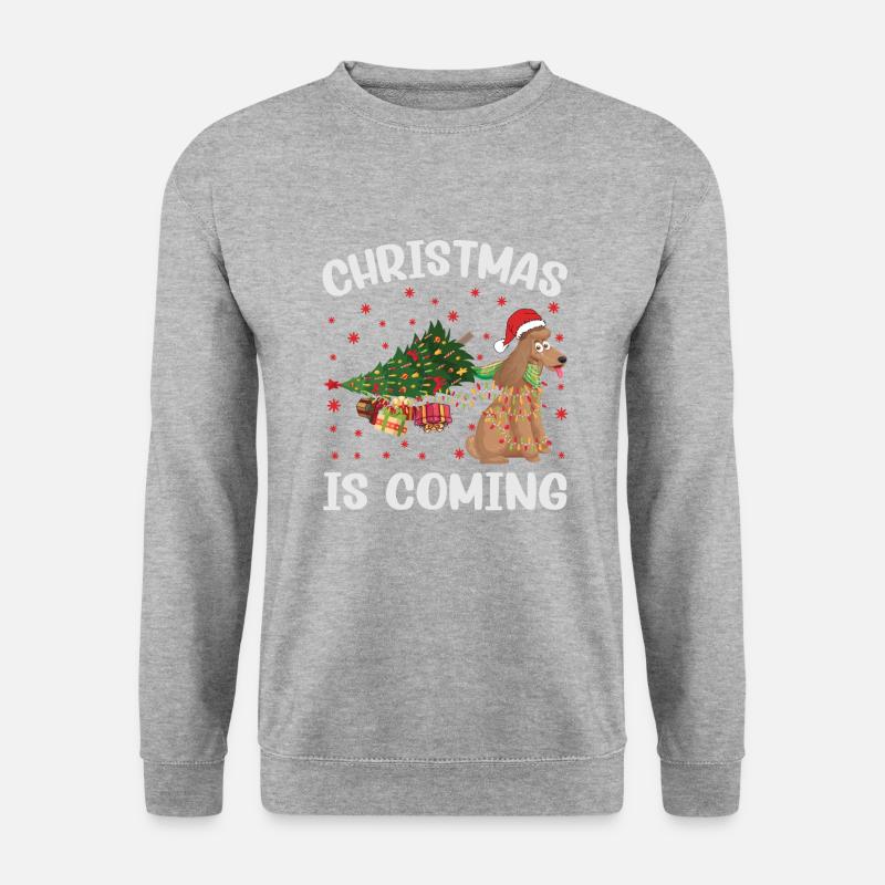 Noël arrive version chien - Sweat-shirt Unisexe - gris chiné