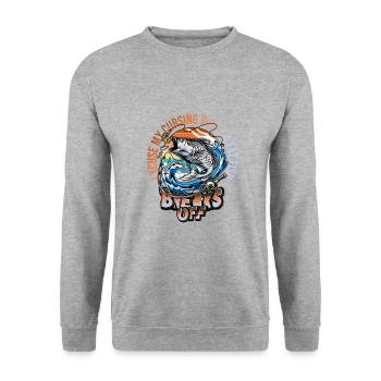 Excusez mon langage pendant qu’un gros poisson se détache - Sweat-shirt Unisexe - gris chiné - Devant - Alina (178cm) & Michal (187cm)