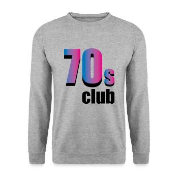 Club des années 70 - Sweat-shirt Unisexe - gris chiné - Devant - Alina (178cm) & Michal (187cm)