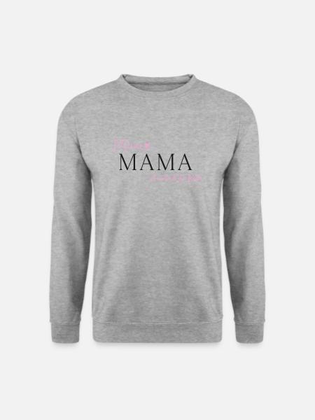 Muttertag Meine Mama ist einfach die Beste rosa - Unisex Pullover - Weißgrau meliert