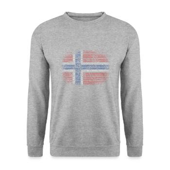 Norwegen Flagge Skandinavien Norwegische Fahne - Unisex Pullover - Weißgrau meliert - Vorne - Alina (178cm) & Michal (187cm)