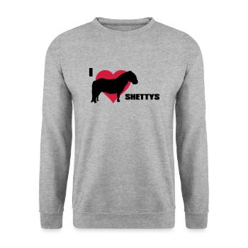 I love Shettys - Unisex Pullover - Weißgrau meliert - Vorne - Alina (178cm) & Michal (187cm)