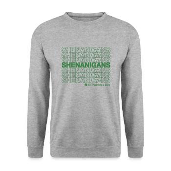 Shenanigans St. Patricks Tag - Unisex Pullover - Weißgrau meliert - Vorne - Alina (178cm) & Michal (187cm)