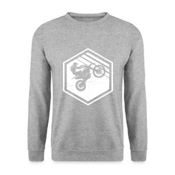 Motocross Women's Supermoto Dirt Bike Freestyle Moto - Unisex Sweatshirt - salt & pepper - Front - Alina (178cm) & Michal (187cm)