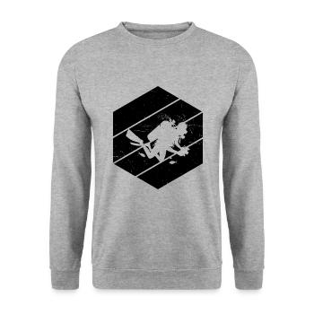 Plongée Libre Plongée Homme Plongeur Plongeur - Sweat-shirt Unisexe - gris chiné - Devant - Alina (178cm) & Michal (187cm)