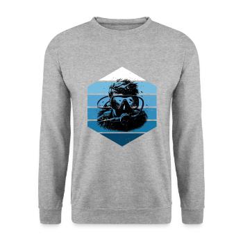 Diving Taucher Scuba Diver Scuba Tauchen - Unisex Sweatshirt - salt & pepper - Front - Alina (178cm) & Michal (187cm)