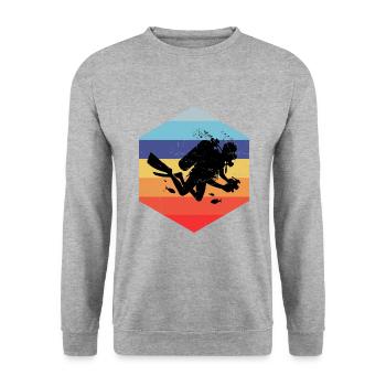 Taucher Diving Plongée sous-marine Taucher Diver Free Dive - Sweat-shirt Unisexe - gris chiné - Devant - Alina (178cm) & Michal (187cm)