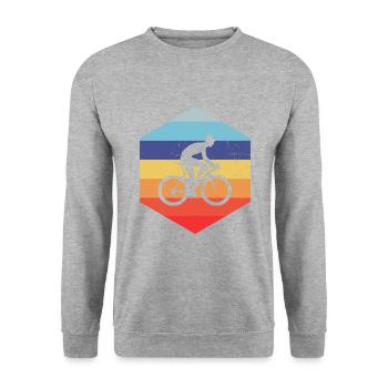 Rennrad Rennradfahrer Herren Road Bike Rennradfahr - Unisex Pullover - Weißgrau meliert - Vorne - Alina (178cm) & Michal (187cm)