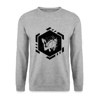 Diver Women's Diver Scuba Diver Scuba Diving - Unisex Sweatshirt - salt & pepper - Front - Alina (178cm) & Michal (187cm)