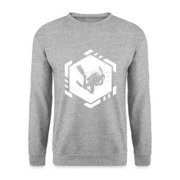 Plongée sous-marine Plongée Homme Plongée sous-marine Plongeur - Sweat-shirt Unisexe - gris chiné - Devant - Alina (178cm) & Michal (187cm)