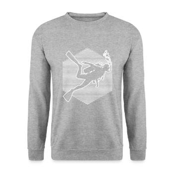 Diving Diver Scuba Diving Free Dive - Unisex Sweatshirt - salt & pepper - Front - Alina (178cm) & Michal (187cm)