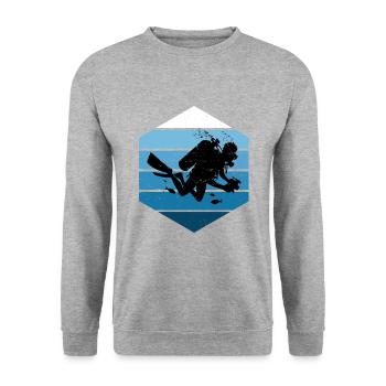 Plongée sous-marine Plongée sous-marine Hommes - Sweat-shirt Unisexe - gris chiné - Devant - Alina (178cm) & Michal (187cm)