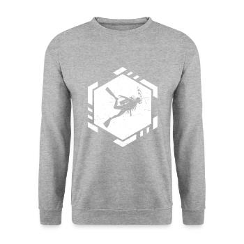 Diving Men's Diving Scuba Diving Scuba Diver - Unisex Sweatshirt - salt & pepper - Front - Alina (178cm) & Michal (187cm)